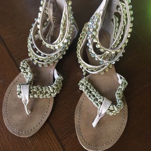 Gold hippie ankle sandals